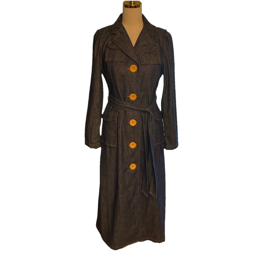 Marc Jacobs Runaway Collection Denim Long Coat Size M Rinse Jean Rare Orig.$428 - Picture 6 of 16